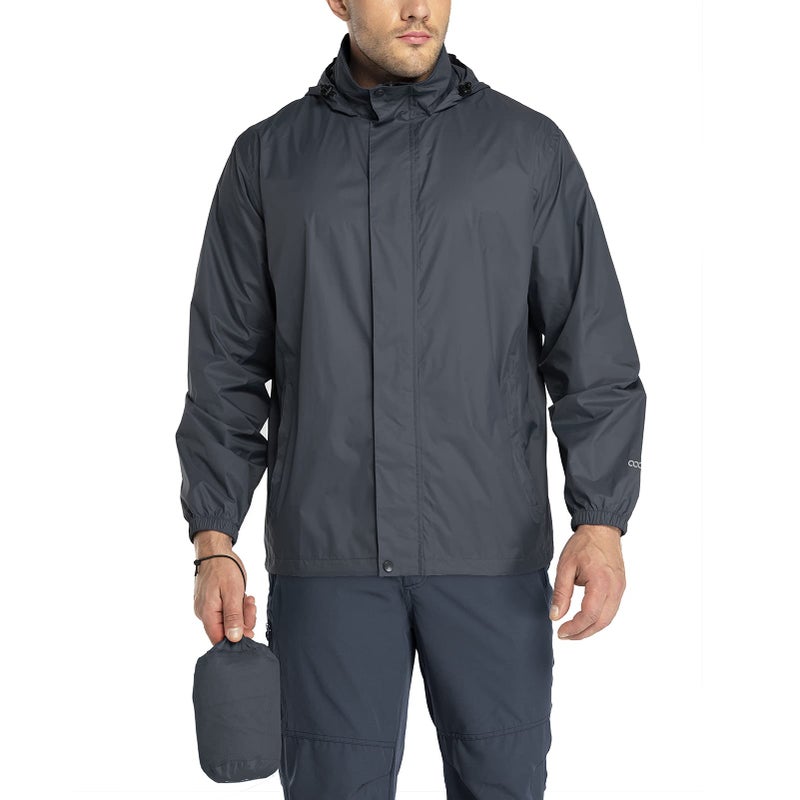 33,000ft Packable Rain Jacket Men's Lightweight Waterproof Rain Shell Jacket Raincoat with Hood for Golf Cycling Windbreaker - Image 1
